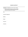 Abstract Template: Research Abstract