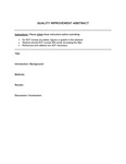 Abstract Template: Quality Improvement Abstract