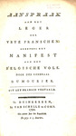 Aanspraak aan het leger der vrye Franschen; benevens het Manifest aan het Belgische volk door den generaal Dumourier... by Charles François Du Périer Dumouriez