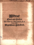 Abdruck eines aus Londen sub dato 22. Decembris, st. n. anno 1688 Abgelassenen Schreibens [“Copy of a letter from London on December 22, 1688.”] by James II King of England and England and Wales Sovereign (James II)