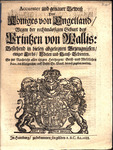 Accurater und genauer Beweiss des Königes von Engelland wegen der rechtmässigen Geburt Prinzen von Wallis ["Trü and Faithful statement of the King of England regarding the legitimate Birth of the Prince of Wales: Contains many sworn depositions of Lords, by England and Wales Privy Council and England and Wales Sovereign (James II)