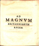 Ad Magnvm Britanniarvm Regem.