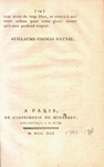 Adresse de Guillaume-Thomas Raynal, remise par lui-même à M. le Président, le 31 mai 1791, et lue à l'Assemblée le même jour. by Stanislas comte de Clermont Tonnerre and France Assemblée nationale constituante