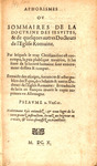 Aphorismes ov Sommaires de la doctrine des Iesvites,