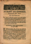 Arrest Dv Conseil D'Estat Dv Roy Du 7. jour de Ianvier 1678. by France Conseil d'État and Louis XIV King of France