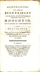 Beantwoording van eenige bedenkingen omtrent de differente hooge charges van zyn hoogheid, en de pligten en commandementen der militairen. by William V Prince of Orange and Abraham Sr. Blussé