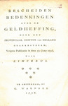 Bescheiden bedenkingen over de geldheffing, door het provinciaal bestuur van Holland gearresteerd, volgens publicatie in dato 30 juny 1796. by J. H. (Johan Hendrik) Swildens and G. Warnars