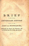 Brief van een Amsterdams koopman aan zyn neev te Middelburg
