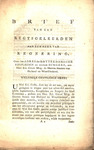 Brief van een rechtsgeleerden, aan een heer van regeering