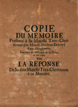Copie du memoire presente a Sa Majeste Tres-Chretienne par Monsr. Skelton Envoye ... Avec la reponse de Sa dite MajesteTres-Chretienne a ce memoire. by Bevil Skelton