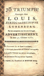 Jö triumph! : Gezongen door Louis, hertog van Brunswyk Lunenburg