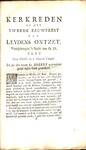 Kerkreden op het tweede eeuwfeest van Leydens ontzet, uitgesproken in de Pieters kerk op den III October MDCCLXXIV by Clemens Z.J.Z. Streso and S. et J. Luchtmans (Printer)
