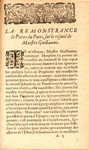 La remonstrance de Pierre Dv Pvits, svr le resveil de Maistre Guillaume : auec ma iacquettegrise plusieurs lourdauts ie mesprise. by Pierre Dupuy