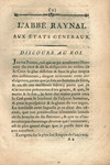 L'abbé Raynal aux États généraux. by Raynal abbé (Guillaume Thomas François) and France États généraux
