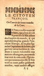 Le Citoyen françois, ov, Covrrier des bonnes nouvelles de la court. by Antoine active Du Brueil