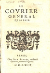 Le covrier general de la paix. by Jean Brunet