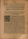Les particvlaritez de la conspiration découverte contre le Roy de la Grande Bretagne & contre le duc d'York :