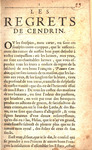 Les Regrets de Cendrin