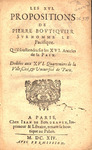 Les XVI. Propositions de Pierre Bovtiqvier Svr Nommé le Pacifique : Qu'il soustiendra sur les XVI. Articles de la Paix. by Pierre Boutiquier
