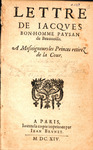 Lettre de Iacqves Bon-Homme Paysan de Beauuoisis à messeigneurs les Princes retirez de la Cour. by Jacques paysan de BeauvoisisBonhomme and Jean active Brunet