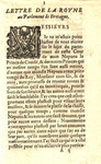 Lettre de la Royne av Parlement de Bretagne. by Marie de Médicis Queen consort of Henry IV, King of France and Pierre active Chevalier