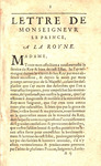 Lettre de Monseignevr le Prince, a la Royne. by Henri II de Bourbon prince de Condé and Charles de Nevers duc de Mantoue et du Monferrat