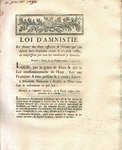 Loi d'amnistie en faveur des sous-officiers & soldats qui ont déserté leurs drapeaux avant le 1.er juin 1789, by France Sovereign (Louis XVI) and Marguerite Louis François Duport Dutertre