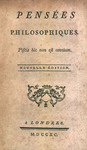 Pensées philosophiques : piscis hic non est omnium by Denis Diderot