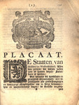 Placaat by Holland en West Friesland (Netherlands) Staten. and Isaac Scheltus
