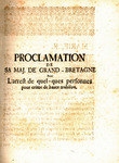 Proclamation de sa Maj. de Grand-Bretagne pour l'arrest de quel-ques personnes pour crime de haute trahison. by William III King of England
