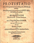 Protestatio Dnn. plenipotentiariorum Reipubl. Angliae exhibita : Dnn. deputatis extraordinariis Uniti Belgii Haffniae