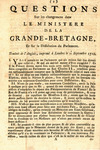 Questions sur les changemens dans le ministere de la Grande-Bretagne, et sur la dissolution du Parlement : traduit de l'Anglois.