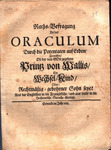 Raths-Befrangung an das oraculum durch die Potentaten auf Erden zu wissen ob der von Gott gegebene Prinz von Wallis.