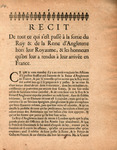 Recit de tout ce qui s'est passé à la sortie du Roy