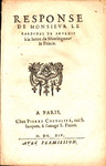 Response de monsievr le cardinal de Sovrdis à la lettre de monseigneur le prince. by François d'Escoubleau de Sourdis and Pierre Chevalier