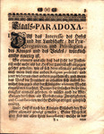 Staats-Paradoxa, welche auff die itzige conjuncturen in Engelland, und den ubrigen theilen von Europa, sich wol schicken, und auff Sr. Gross-Britannischen Majestät Königliche by Anthony Ashley Cooper Earl of Shaftesbury and John Toland