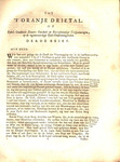 'T Oranje drietal, of, Bybel-oudheid-staats-oordeel en berispkundige, uitspanningen, op de tegenwoordige tyds-omstandigheden. Waar in word aangeweezen: by Johannes le Francq van Berkhey