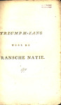 Triumph-zang voor de Fransche natie.
