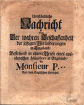 Umständliche Nachricht von der wahren Beschaffenheit der jetzigen Veränderungen in Engeland, Bestehend in einem Briefe eines auslandischen Ministers in Engeland by Abel Boyer and Robert Earl of Orford Walpole