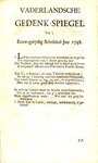 Vaderlandsche gedenk-spiegel van 't eeuw-getydig schrikkel-jaar 1748.
