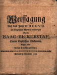 Weissagung auf das jahr 1708 in Englische Sprache verfertiget durch Isaac Bickerstaf, einem Englischen Edelmann by Jonathan Swift
