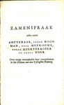 Zamenspraak tussen eenen amptenaar,