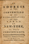 An address of the Convention of the Representatives of the state of New-York to their constituents. by New York (State) Convention of the Representatives and John Jay