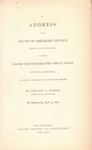 An address on the death of Abraham Lincoln, President of the United States : delivered before the Congregation Mikvé Israel of Philadelphia, at their synagogue in Seventh Street by the Rev. S. Morais, minister of the congregation. by Sabato Morais and Congregation Mikveh Israel (Philadelphia Pa.)