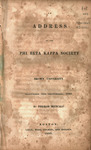 An address to the Phi Beta Kappa Society of Brown University : delivered 5th September, 1832 by Theron Metcalf and Liilly, Wait, Colman & Holden