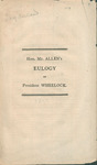 Eulogy on the Hon. John Wheelock, LL.D., late president of Dartmouth University, who died April 4, 1817 : by Samuel C. Allen and David Watson