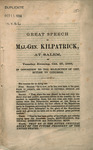 Great speech of Maj.-Gen. Kilpatrick, at Salem on Tuesday evening Oct. 27, 1868 : in opposition to the re-election of Gen. Butler to congress by Judson Kilpatrick