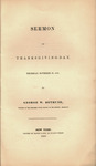 Sermon on Thanksgiving-day, Thursday, November 20, 1856 by George W. Bethune, Minister of the Reformed Dutch Church on the Heights, Brooklyn. by George W. Bethune