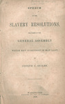 Speech on the slavery resolutions, delivered in the General assembly which met in Detroit in May last by Joseph C. Stiles and John Thomas Towers