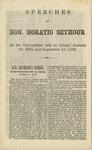 Speeches of Hon. Horatio Seymour : at the conventions held at Albany, January 31, 1861 and September 10, 1862 by Horatio Seymour and Democratic Party (N.Y.)